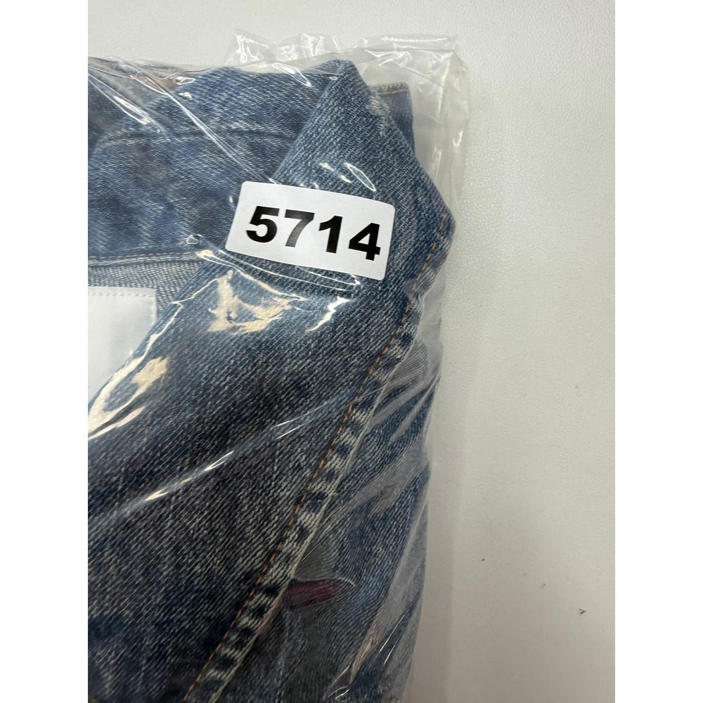 Zara Women Medium Wash Cropped Oversized Bomber Denim Jacket Large NEW - Picture 9 of 9